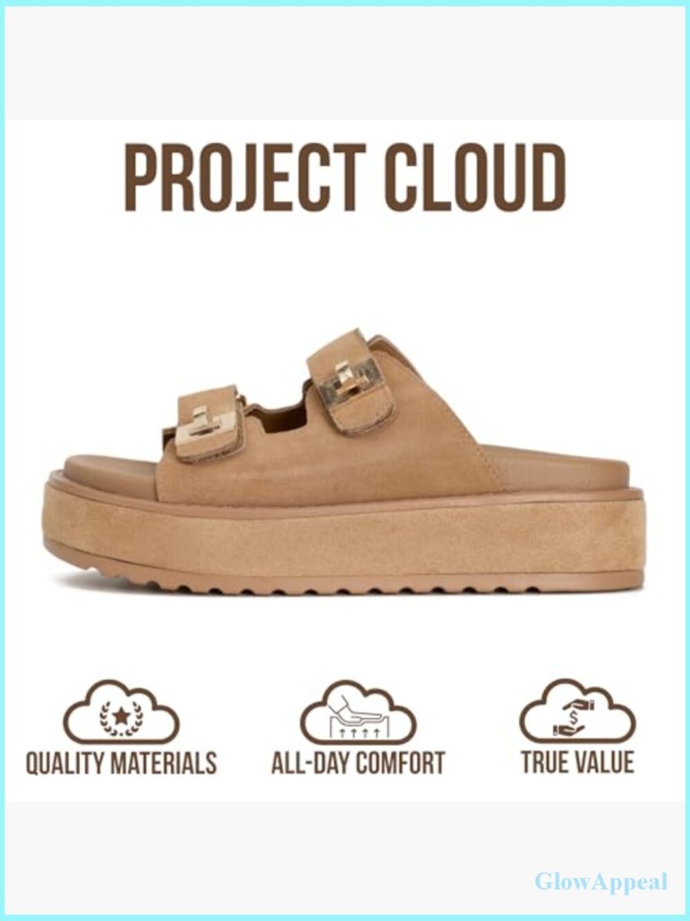 Memory Foam Slide Sandals with Adjustable Buckle - Non Slip - Picture 3 of 5